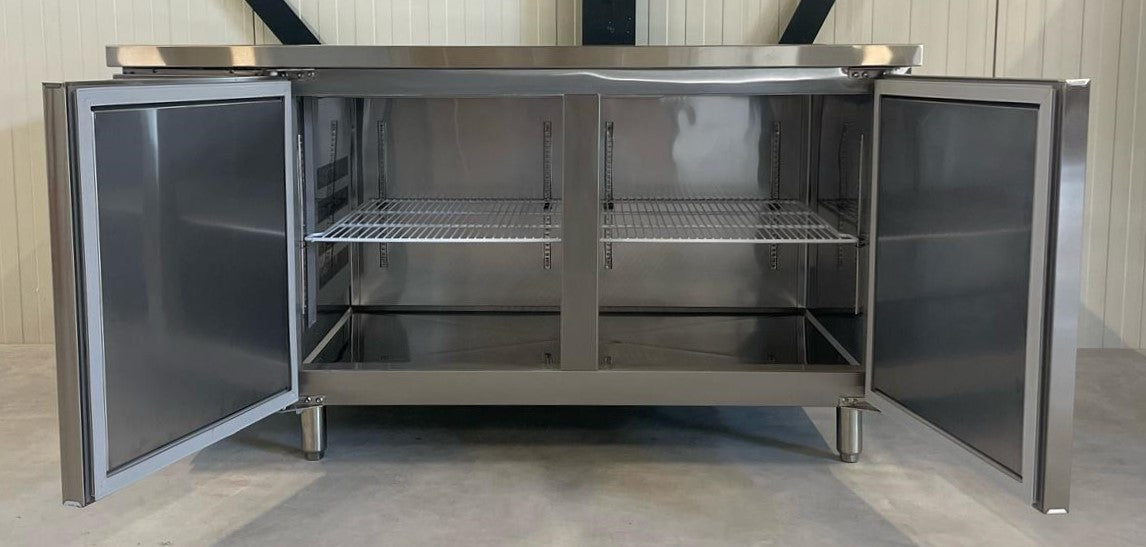 Koelwerkbank | RVS | Geventileerd | 2 Deurs | 150CM | Poten