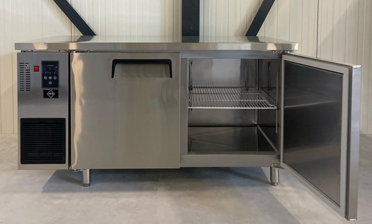 Koelwerkbank | RVS | Geventileerd | 2 Deurs | 150CM | Poten