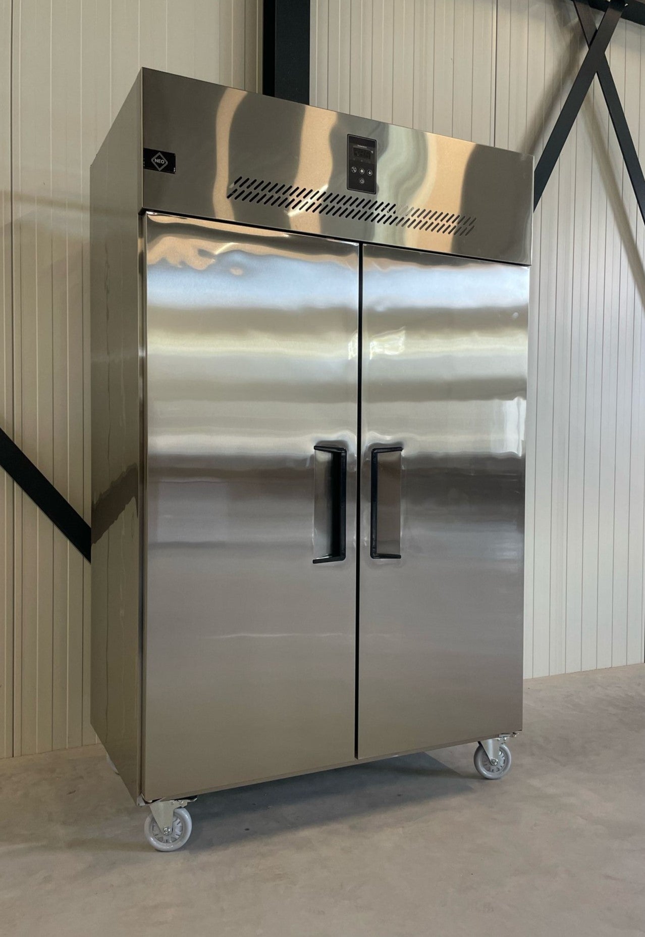 Koelkast | 1000L (2/1 GN) | RVS | Geventileerd | 1210x760x1980(h)mm | Wielen (geremd)